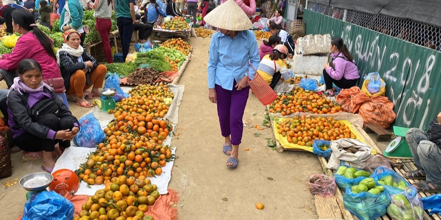 Marché hebdomadaire de Pho Doan